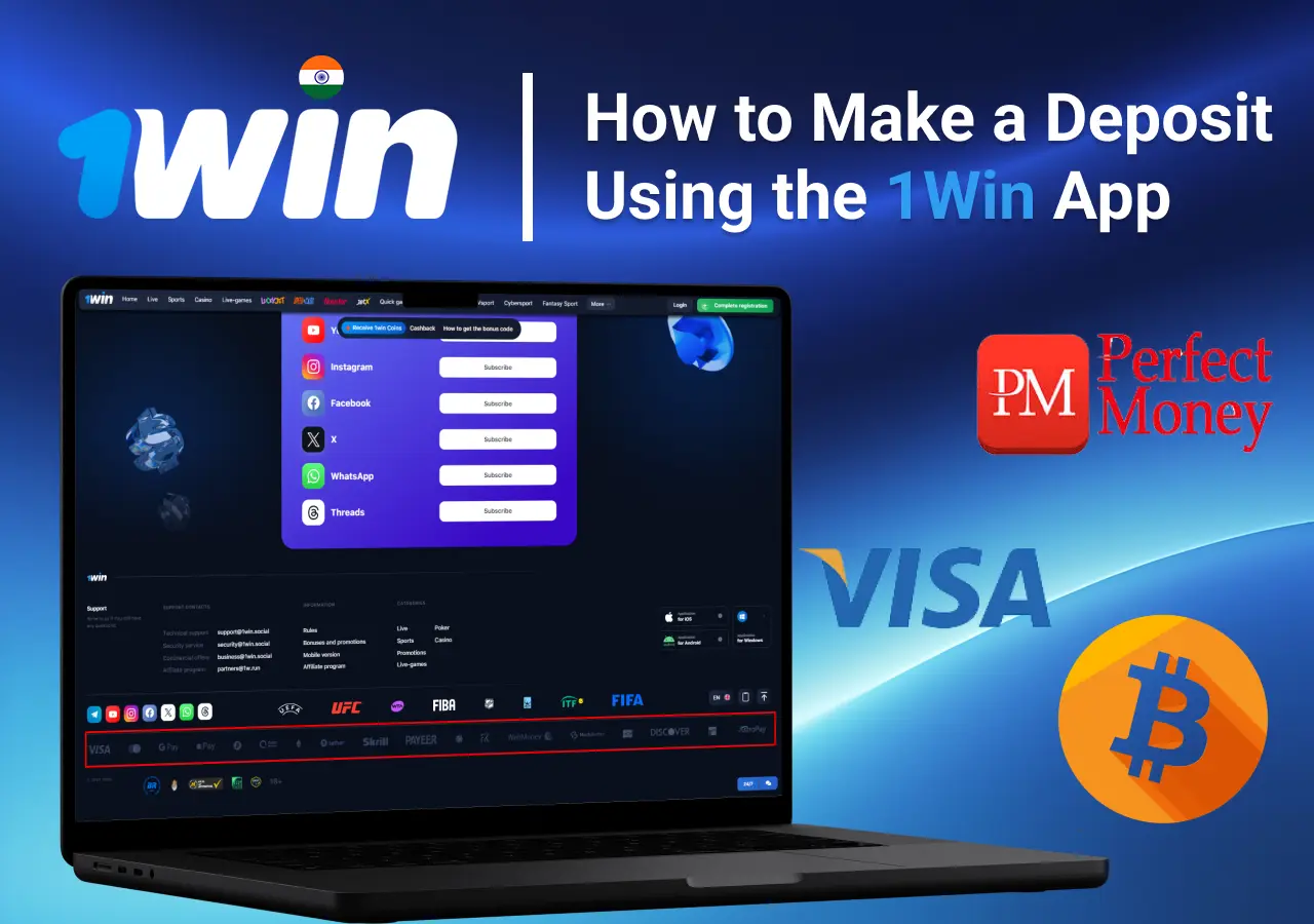 Registration process on the 1Win mobile app with social login options